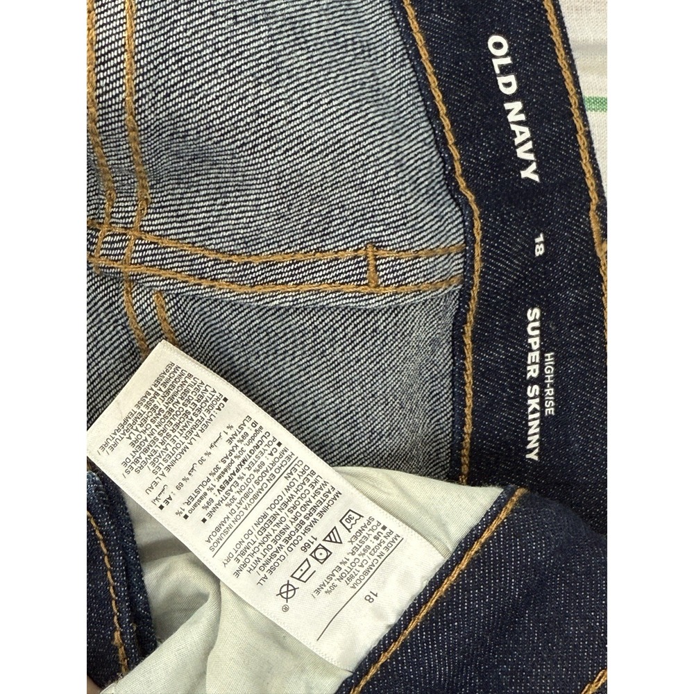 Old Navy High Rise Super Skinny Jeans Women's size 18 Dark Blue Stretch Denim - Picture 6 of 6